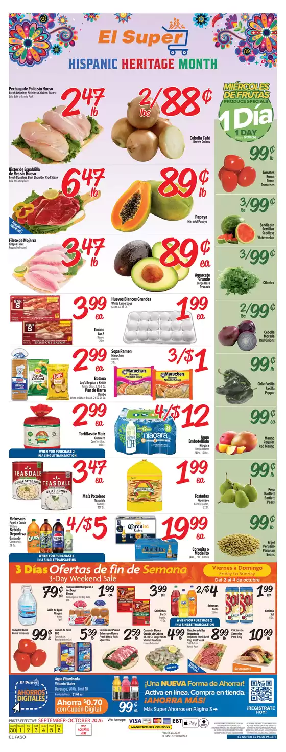 El Super catalogue | Current bargains and offers | 2026-09-30T00:00:00.000Z - 2026-10-06T00:00:00.000Z