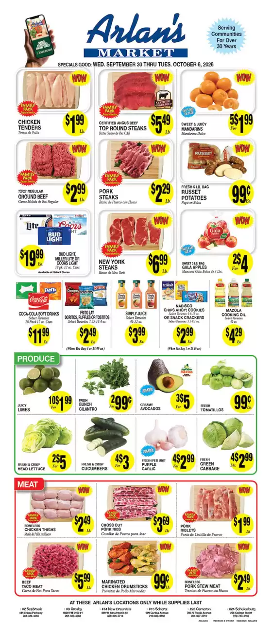 Arlan's Market catalogue | Arlan's Market weekly ad | 2026-09-30T00:00:00.000Z - 2026-10-06T00:00:00.000Z