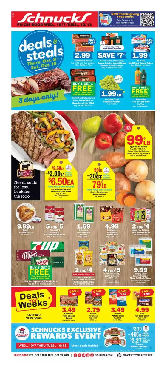 Schnucks catalogue | Save now with our deals | 2026-10-07T00:00:00.000Z - 2026-10-13T00:00:00.000Z