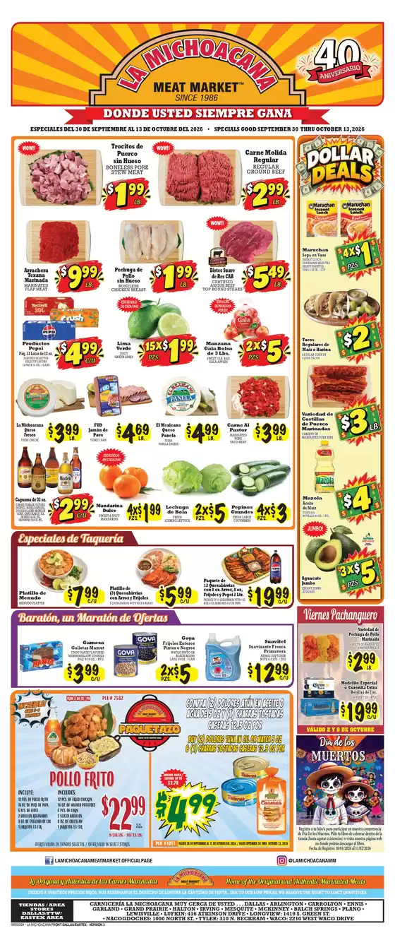 La Michoacana catalogue in Grand Prairie TX | Top offers for smart savers | 2026-09-30T00:00:00.000Z - 2026-10-13T00:00:00.000Z