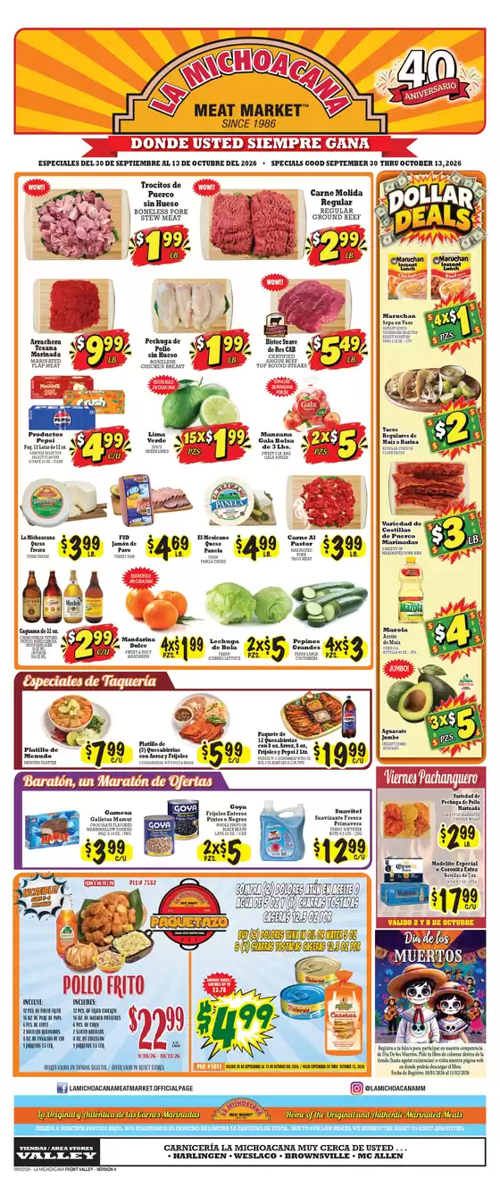 La Michoacana catalogue | Great offer for all customers | 2026-09-30T00:00:00.000Z - 2026-10-13T00:00:00.000Z