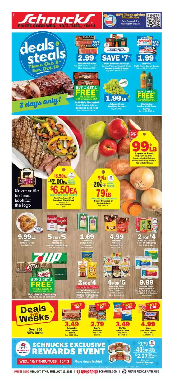 Schnucks catalogue | Top deals for all customers | 2026-10-07T00:00:00.000Z - 2026-10-13T00:00:00.000Z
