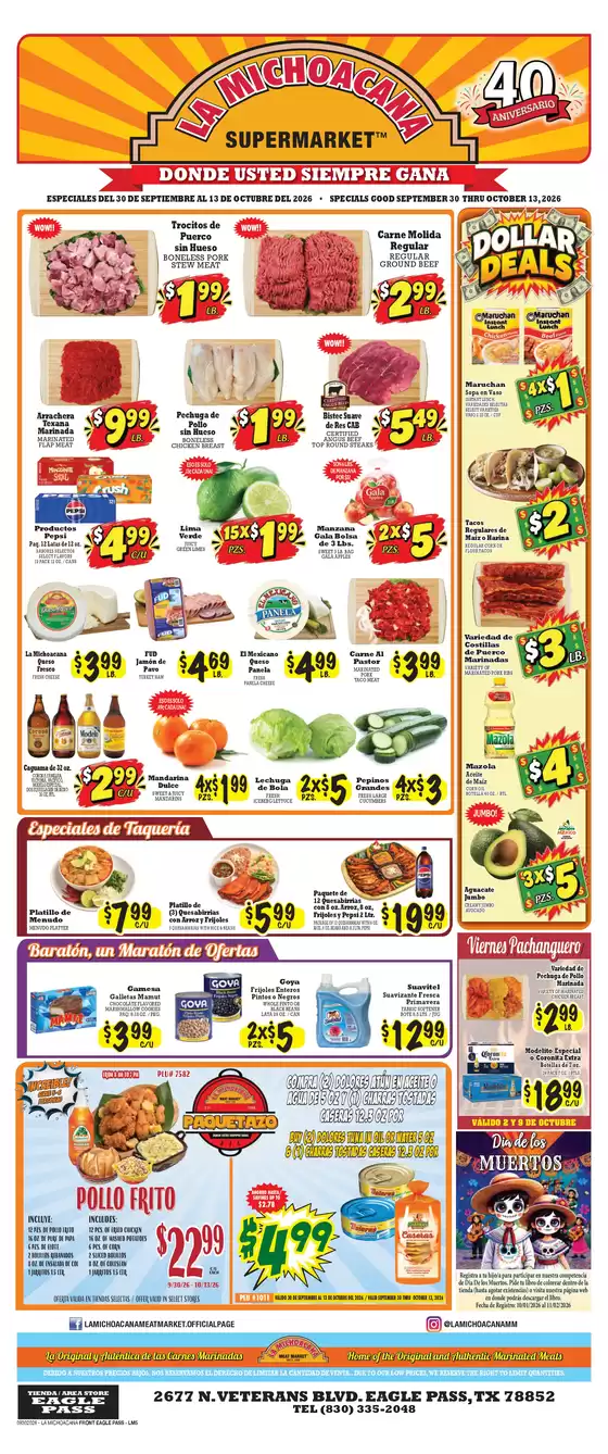 La Michoacana catalogue | Current bargains and offers | 2026-09-30T00:00:00.000Z - 2026-10-13T00:00:00.000Z