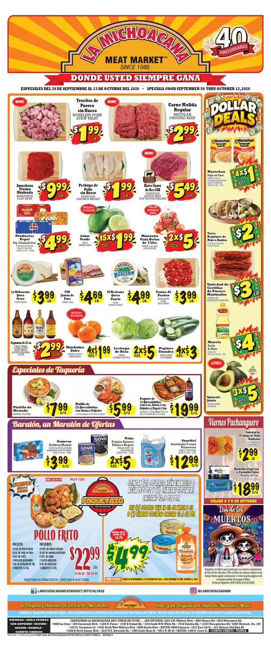 La Michoacana catalogue | La Michoacana Weekly ad | 2026-09-30T00:00:00.000Z - 2026-10-13T00:00:00.000Z