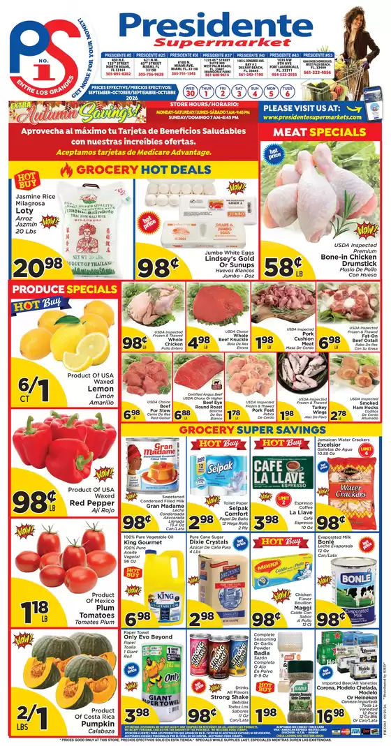 Presidente catalogue | Exclusive deals and bargains | 2026-09-30T00:00:00.000Z - 2026-10-06T00:00:00.000Z