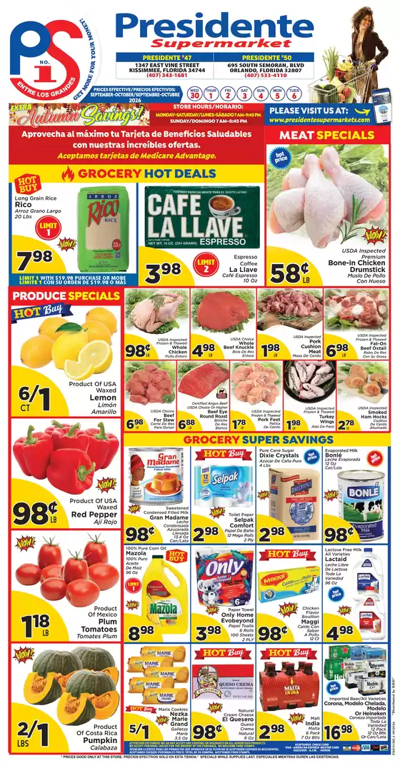 Presidente catalogue | Current special promotions | 2026-09-01T00:00:00.000Z - 2026-10-31T00:00:00.000Z