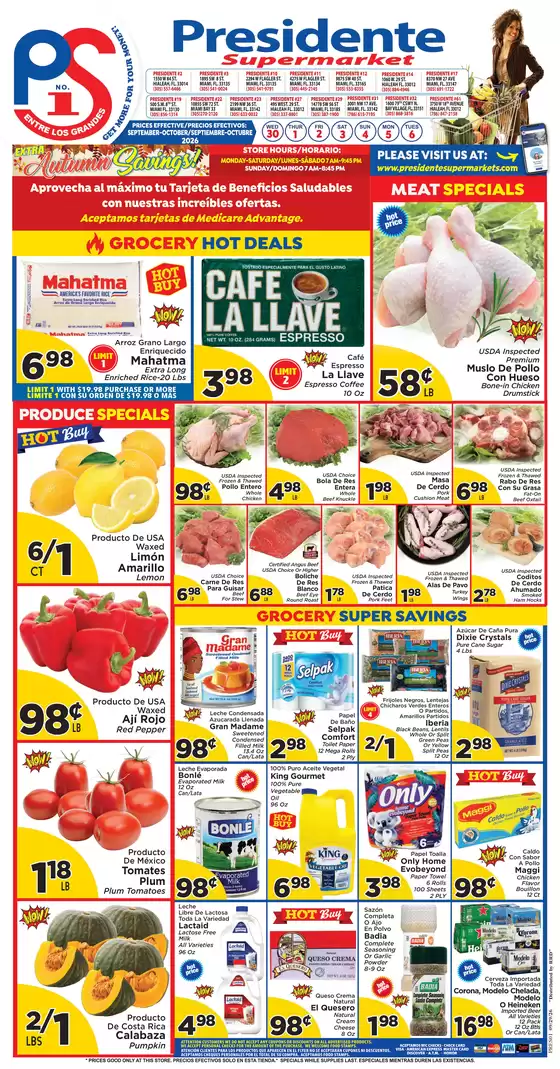 Presidente catalogue in Hialeah FL | Presidente weekly ad | 2026-09-01T00:00:00.000Z - 2026-10-06T00:00:00.000Z