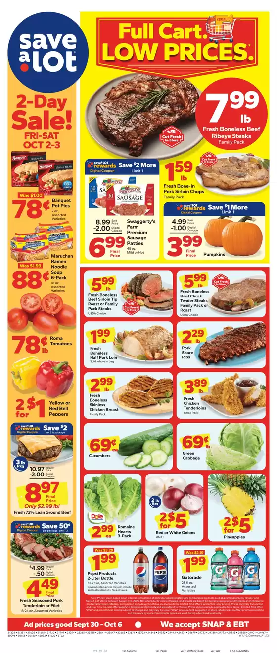 Save a Lot catalogue in Battle Creek MI | Current bargains and offers | 2026-09-30T00:00:00.000Z - 2026-10-06T00:00:00.000Z