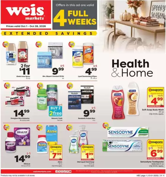 Weis Markets catalogue | Attractive special offers for everyone | 2026-10-01T00:00:00.000Z - 2026-10-28T00:00:00.000Z
