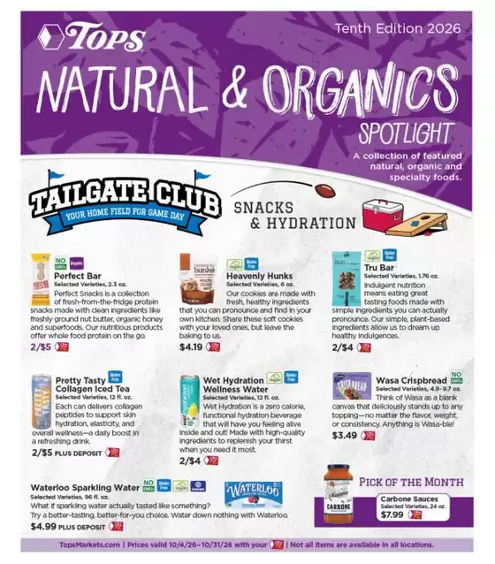 Tops catalogue in Kingston NY | Tops Natural & Organics Spotlight | 2026-10-04T00:00:00.000Z - 2026-10-31T00:00:00.000Z