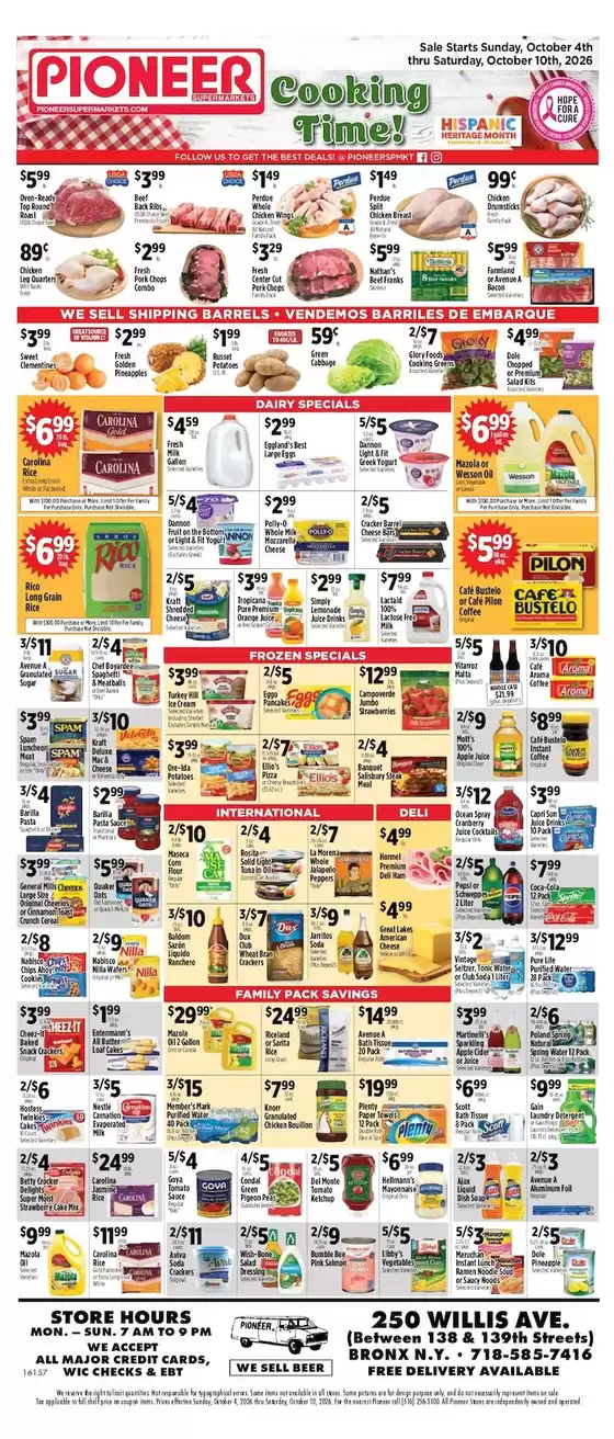 Pioneer Supermarkets catalogue in Woodside NY | Top deals for all customers | 2026-10-04T00:00:00.000Z - 2026-10-10T00:00:00.000Z