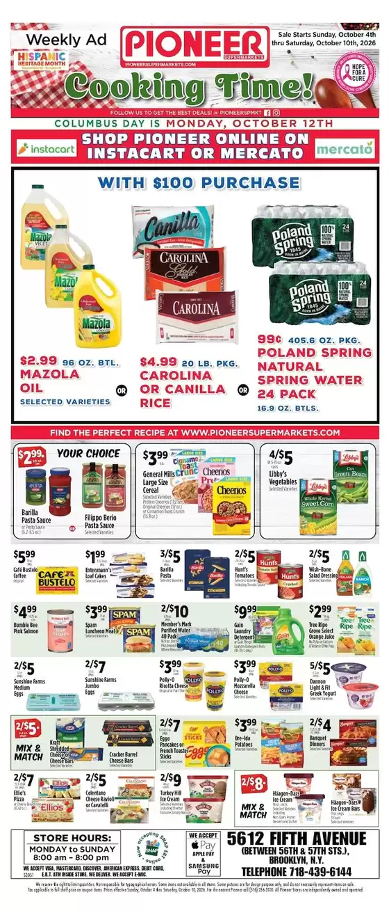 Pioneer Supermarkets catalogue in Union NJ | Save now with our deals | 2026-10-04T00:00:00.000Z - 2026-10-10T00:00:00.000Z