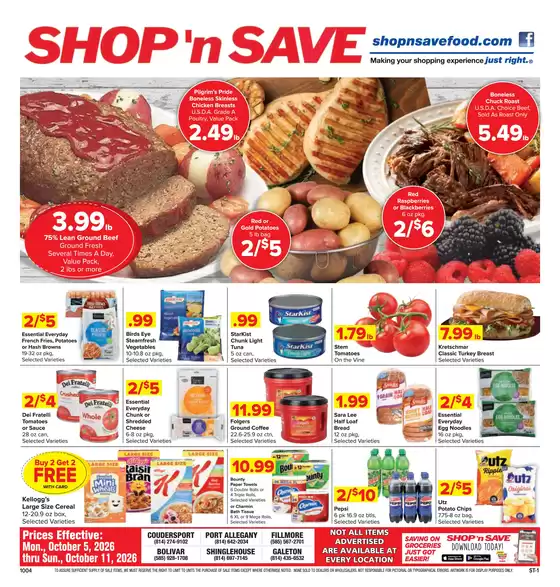 Shop 'n Save catalogue | Current special promotions | 2026-10-05T00:00:00.000Z - 2026-10-11T00:00:00.000Z