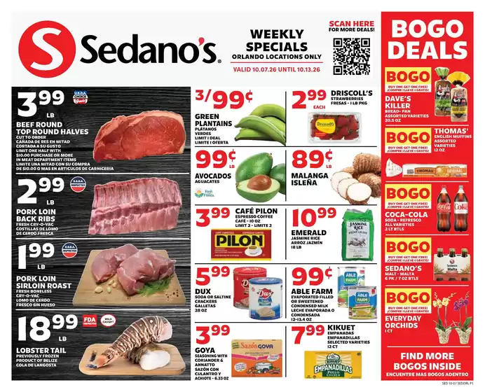 Sedano's catalogue in Miramar FL | Current bargains and offers | 2026-10-07T00:00:00.000Z - 2026-10-13T00:00:00.000Z