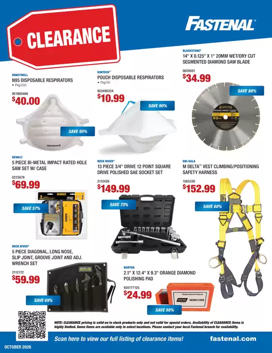 Fastenal catalogue | Fastenal October Clearance Flyer | 2026-10-01T00:00:00.000Z - 2026-10-31T00:00:00.000Z