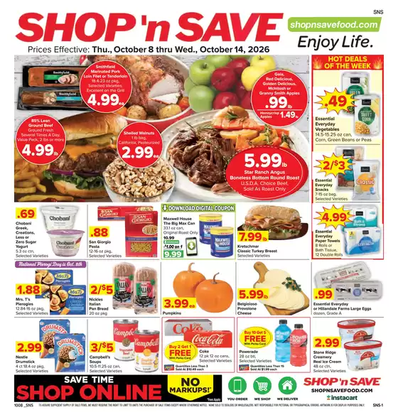 Shop 'n Save catalogue | Shop 'n Save Weekly ad | 2026-10-08T00:00:00.000Z - 2026-10-14T00:00:00.000Z