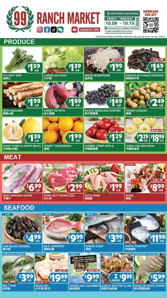 99 Ranch catalogue in San Jose CA | Wide range of offers | 2026-10-09T00:00:00.000Z - 2026-10-15T00:00:00.000Z