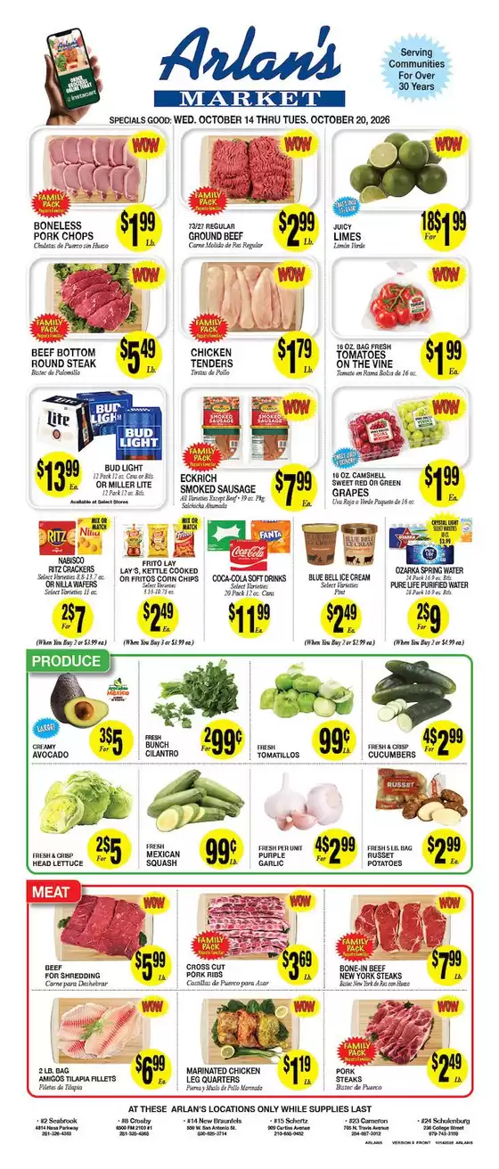 Arlan's Market catalogue | Arlan's Market weekly ad | 2026-10-14T00:00:00.000Z - 2026-10-20T00:00:00.000Z