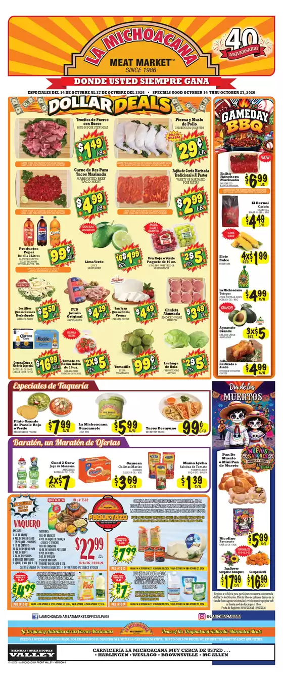 La Michoacana catalogue | Special offers for you | 2026-10-14T00:00:00.000Z - 2026-10-27T00:00:00.000Z