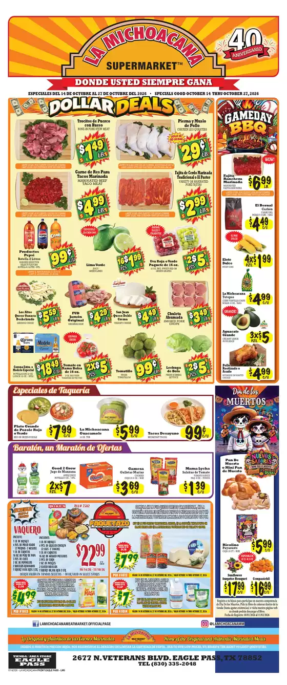 La Michoacana catalogue | Exclusive deals for our customers | 2026-10-14T00:00:00.000Z - 2026-11-10T00:00:00.000Z