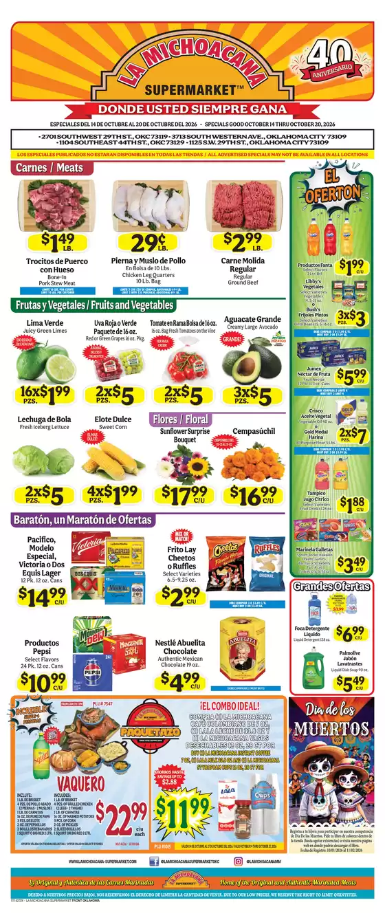 La Michoacana catalogue | Our best deals for you | 2026-10-14T00:00:00.000Z - 2026-10-27T00:00:00.000Z