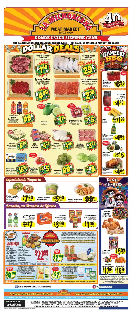 La Michoacana catalogue in Hurst TX | Wide range of offers | 2026-10-14T00:00:00.000Z - 2026-10-27T00:00:00.000Z
