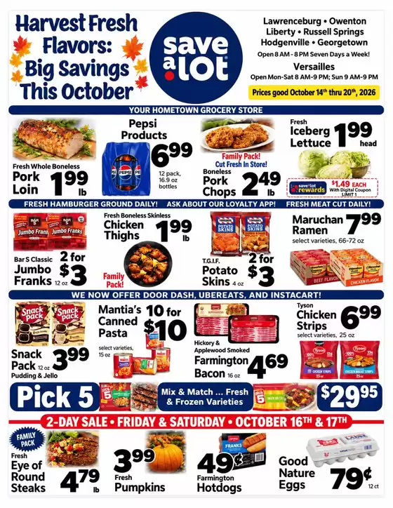 Save a Lot catalogue in Versailles KY | Special offers for you | 2026-10-14T00:00:00.000Z - 2026-10-20T00:00:00.000Z