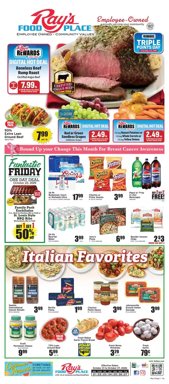 Ray's Food catalogue | Rays Food weekly ad | 2026-10-21T00:00:00.000Z - 2026-10-27T00:00:00.000Z