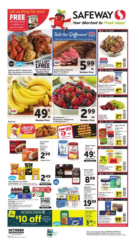 Safeway catalogue | Great discounts on selected products | 2026-10-21T00:00:00.000Z - 2026-10-27T00:00:00.000Z