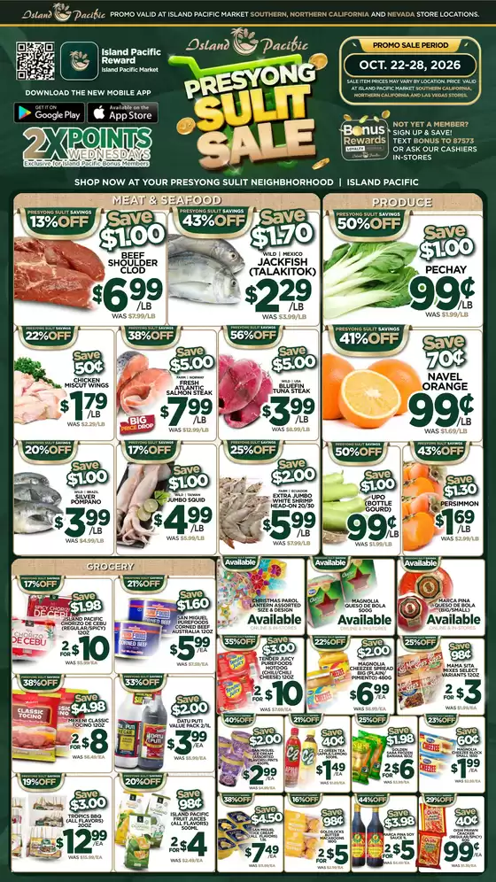 Island Pacific Market catalogue in La Crescenta CA | IP Freshop Weekly Full Ad OCT 22 28 2026 | 2026-10-22T00:00:00.000Z - 2026-10-28T00:00:00.000Z