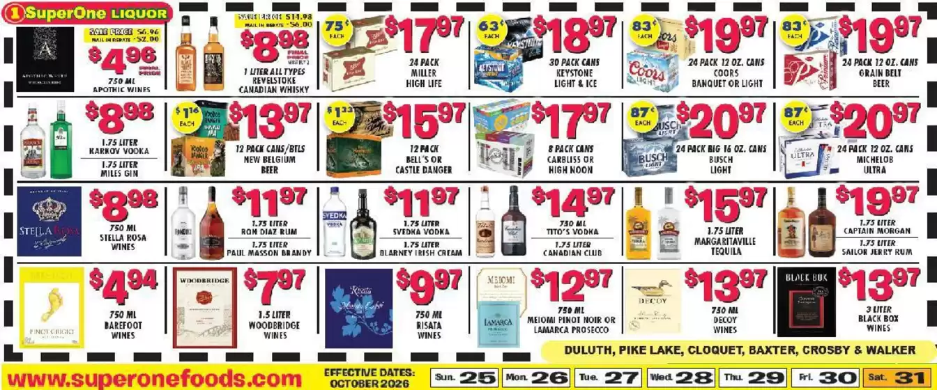 Super One Foods catalogue | Liquor Ad Savings | 2026-10-10T00:00:00.000Z - 2026-10-31T00:00:00.000Z