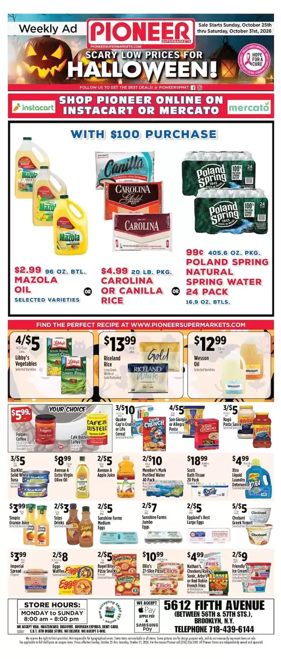 Pioneer Supermarkets catalogue | Current bargains and offers | 2026-10-25T00:00:00.000Z - 2026-10-31T00:00:00.000Z