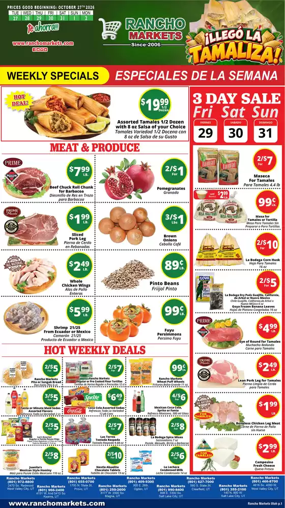 Rancho Markets catalogue | Rancho Markets weekly ad | 2026-10-27T00:00:00.000Z - 2026-11-02T00:00:00.000Z