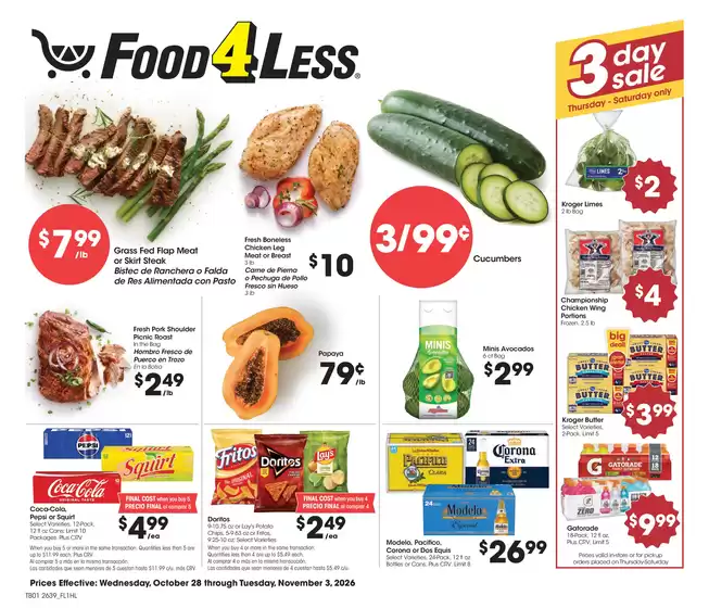 Food 4 Less catalogue | New offers to discover | 2026-10-28T00:00:00.000Z - 2026-11-03T00:00:00.000Z