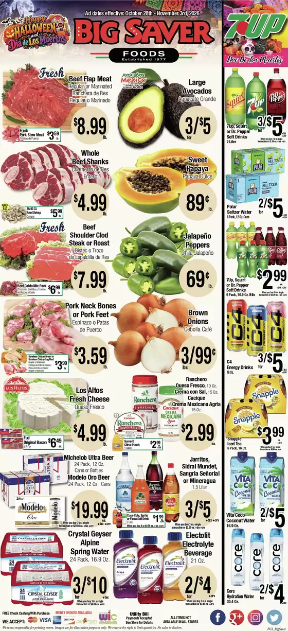 Big Saver Foods catalogue | Big Saver Foods Weekly Special | 2026-10-28T00:00:00.000Z - 2026-11-03T00:00:00.000Z