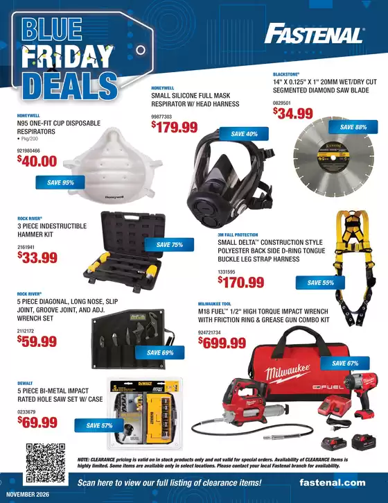Fastenal catalogue | Fastenal November Clearance Flyer | 2026-11-01T00:00:00.000Z - 2026-11-30T00:00:00.000Z