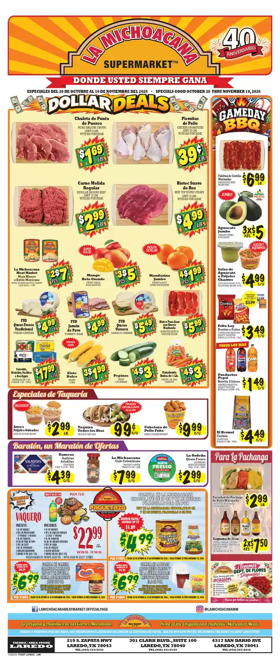 La Michoacana catalogue | Attractive special offers for everyone | 2026-10-28T00:00:00.000Z - 2026-11-10T00:00:00.000Z