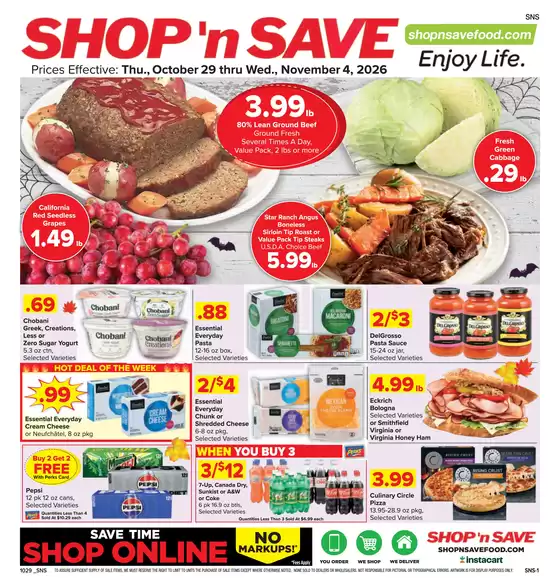 Shop 'n Save catalogue | Shop 'n Save Weekly ad | 2026-10-29T00:00:00.000Z - 2026-11-04T00:00:00.000Z