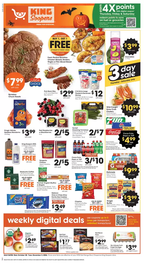 King Soopers catalogue | Top deals and discounts | 2026-10-28T00:00:00.000Z - 2026-11-03T00:00:00.000Z
