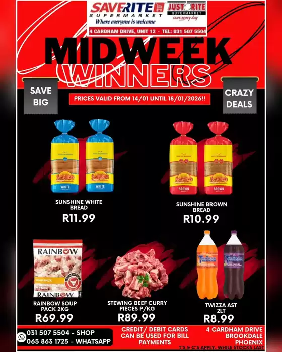 Saverite catalogue in Bellville | Midweek Winners | 2026-01-14T00:00:00.000Z - 2026-01-18T00:00:00.000Z