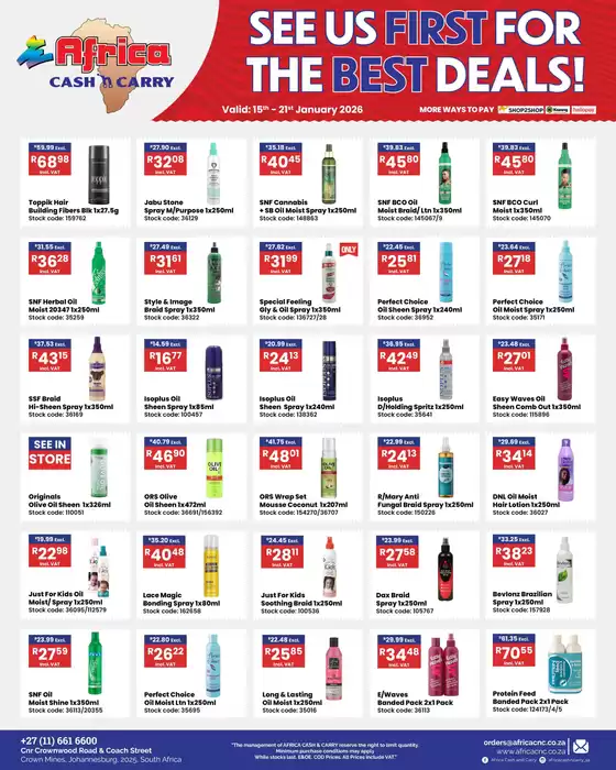 Africa Cash & Carry catalogue in Tembisa | Weekly Promo | 2026-01-15T00:00:00.000Z - 2026-01-21T00:00:00.000Z