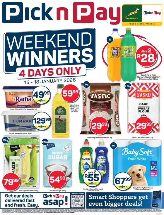 Pick n Pay catalogue in Tembisa | Discover attractive offers | 2026-01-15T00:00:00.000Z - 2026-01-18T00:00:00.000Z