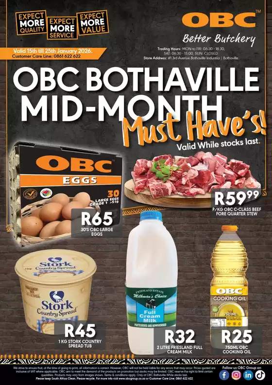 OBC Meat & Chicken catalogue in Tembisa | OBC Meat Chicken weekly specials | 2026-01-15T00:00:00.000Z - 2026-01-25T00:00:00.000Z