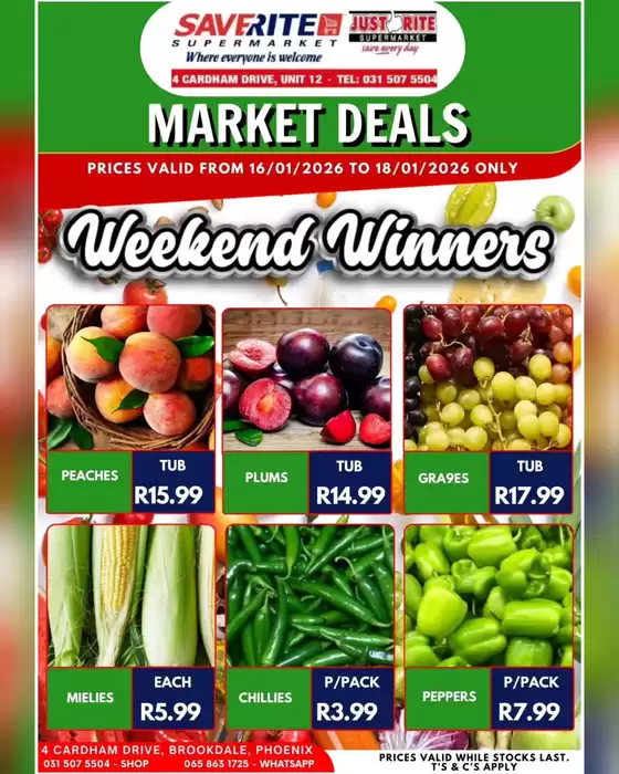 Saverite catalogue in Manguzi | Weekend Winners | 2026-01-16T00:00:00.000Z - 2026-01-18T00:00:00.000Z