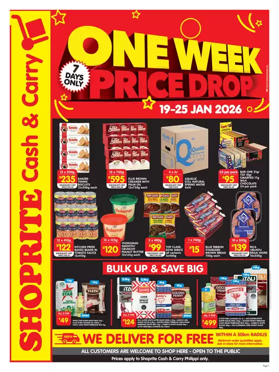 Shoprite catalogue in Tsomo | Shoprite Cash Carry Price Drop Philippi 19 January - 25 January | 2026-01-19T00:00:00.000Z - 2026-01-25T00:00:00.000Z