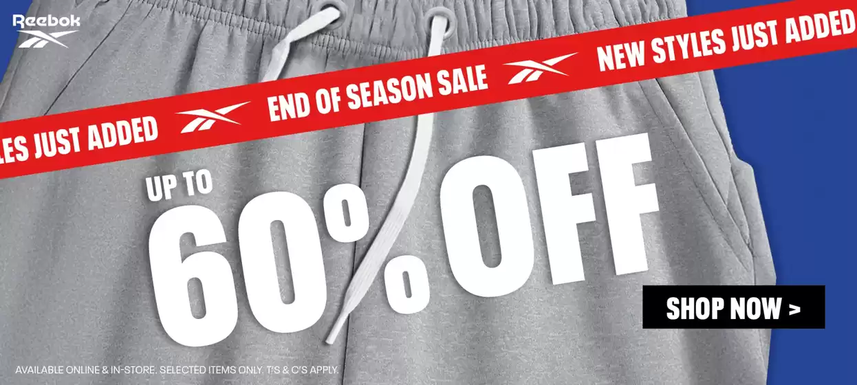 Reebok catalogue in Durban | End of season sale | 2026-01-20T00:00:00.000Z - 2026-02-03T00:00:00.000Z