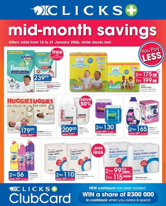 Clicks catalogue in Rustenburg | Mid-Month Savings | 2026-01-20T00:00:00.000Z - 2026-01-21T00:00:00.000Z