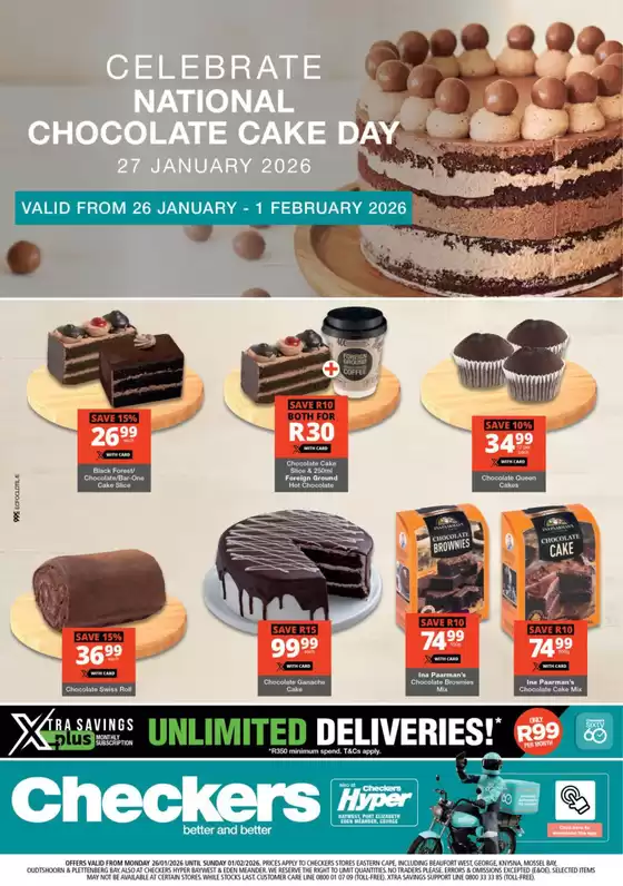 Checkers Hyper catalogue in Nigel | Checkers Cake Day Promotion 26 January | 2026-01-25T00:00:00.000Z - 2026-02-01T00:00:00.000Z
