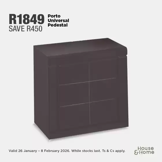 House & Home catalogue in Roodepoort | Current special promotions | 2026-01-26T00:00:00.000Z - 2026-02-08T00:00:00.000Z