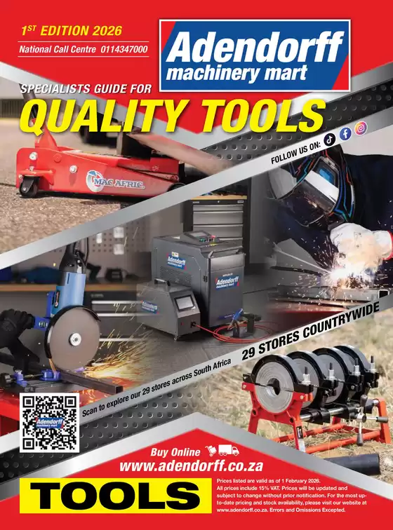 Adendorff Machinery Mart catalogue in Westville | Specialists Guide For Quality Tools | 2026-02-05T00:00:00.000Z - 2026-12-31T00:00:00.000Z